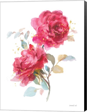 Framed Bold Roses II Print