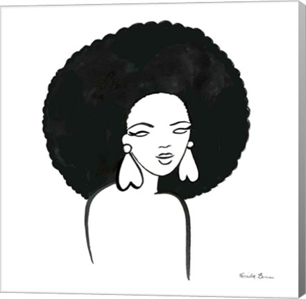 Framed Afro Girl I Print