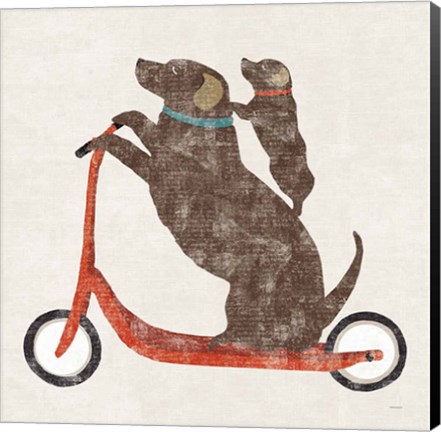 Framed Doxie Ride Working Print