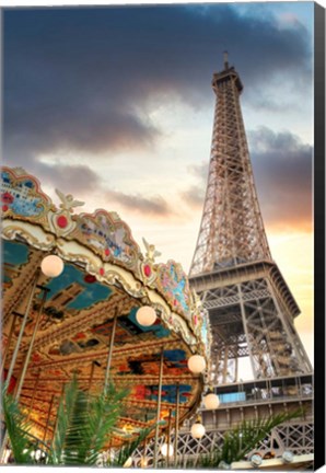 Framed Eiffel Tower and Carousel II Print