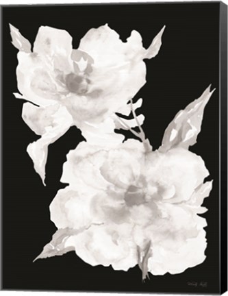 Framed Black &amp; White Flowers II Print