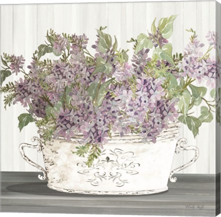 Framed Lilac Galvanized Pot Print