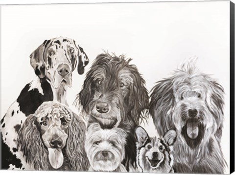 Framed Lots of Dogs Print