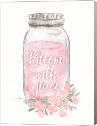 Framed Bloom with Grace Jar Print