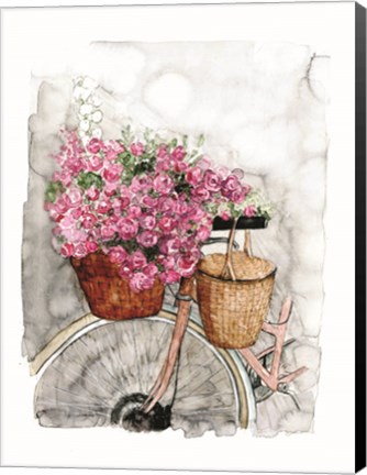 Framed Bicycle in Spring Print