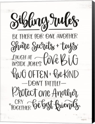 Framed Sibling Rules Print