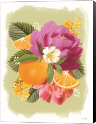 Framed Summer Citrus Floral II Print