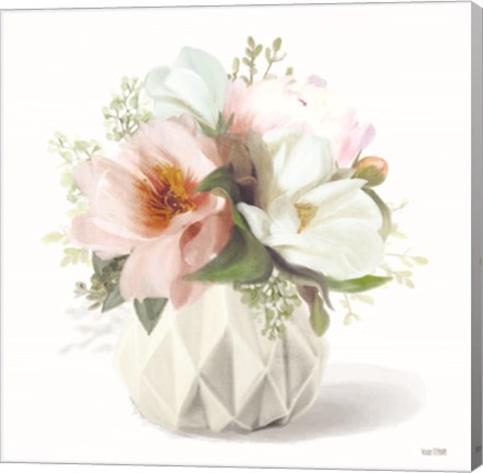 Framed Posies in Pink Print