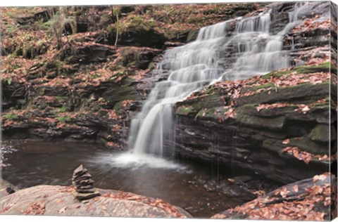 Framed Peaceful Day at Mohican Falls Print