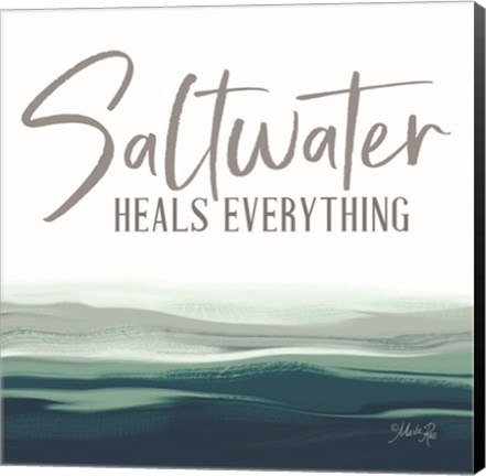 Framed Saltwater Heals Everything Print