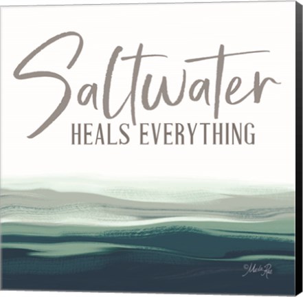 Framed Saltwater Heals Everything Print