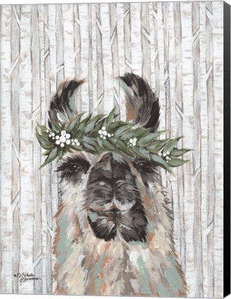 Framed Lizzy the Winter Llama Print