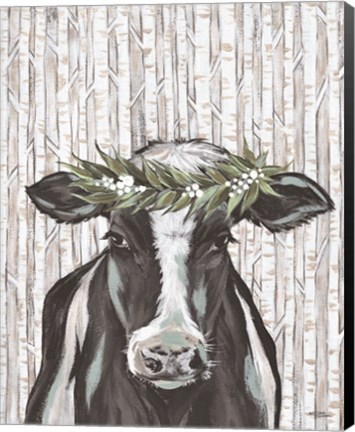 Framed Wanda the Winter Holstein Print