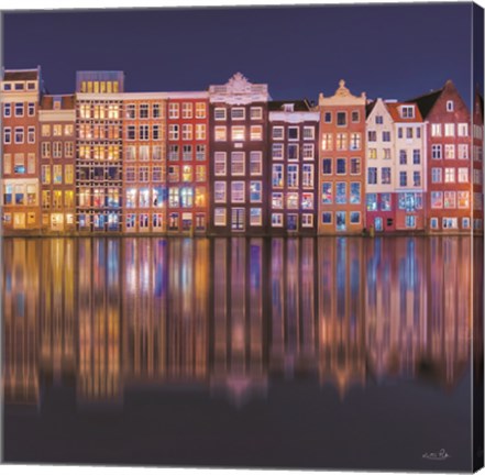 Framed Building Row Reflections 1 Print