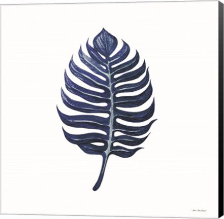 Framed Watercolor Blue Leaf I Print