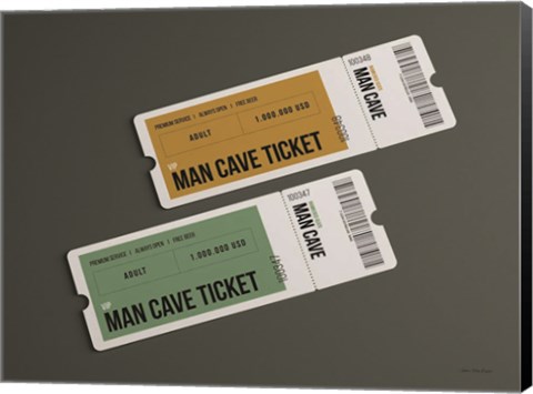 Framed Man Cave Tickets Print