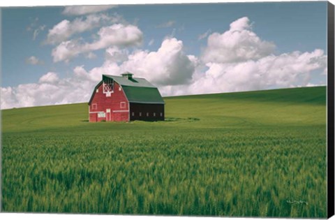 Framed Palouse Region Red Barn I Print