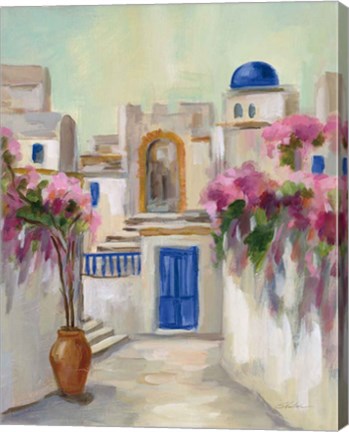 Framed Santorini Street II Print