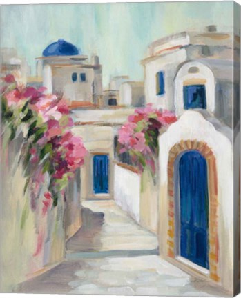 Framed Santorini Street I Print