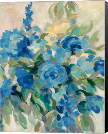 Framed Flower Market III Blue Print