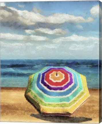 Framed Beach Umbrella I Print