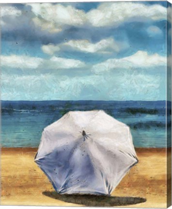 Framed Beach Umbrella II Print