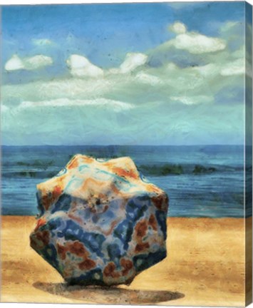 Framed Beach Umbrella III Print