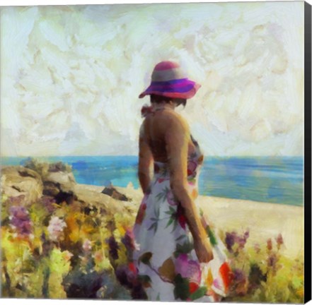 Framed Morning Meadow Stroll II Print