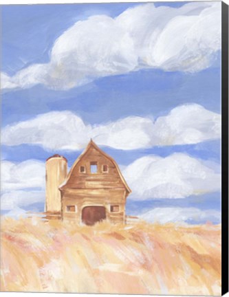 Framed Wheatfield Barn II Print