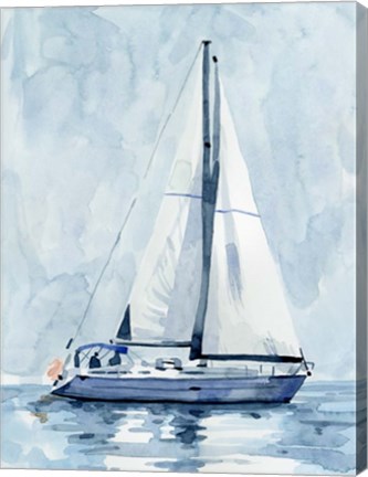 Framed Lone Sailboat II Print