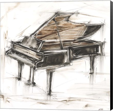 Framed Grand Piano Study Print