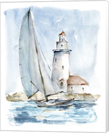 Framed Sailing into the Harbor I Print