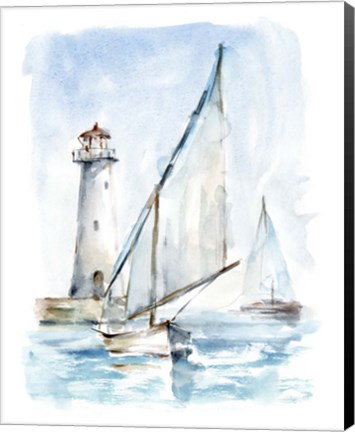 Framed Sailing into the Harbor II Print