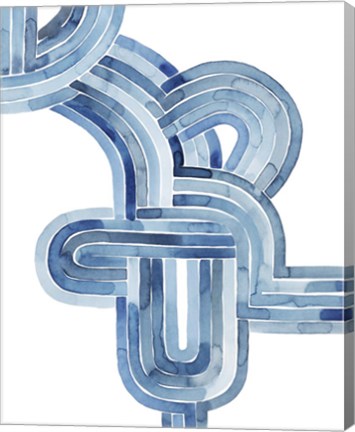 Framed Blue Braid I Print