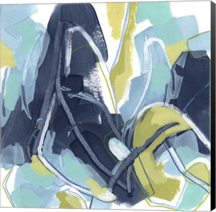 Framed Blue Tangent I Print