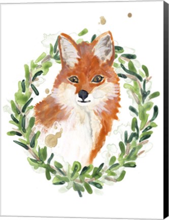 Framed Woodland Holiday Fox Print