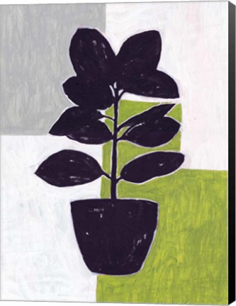 Framed Green Plantling IV Print