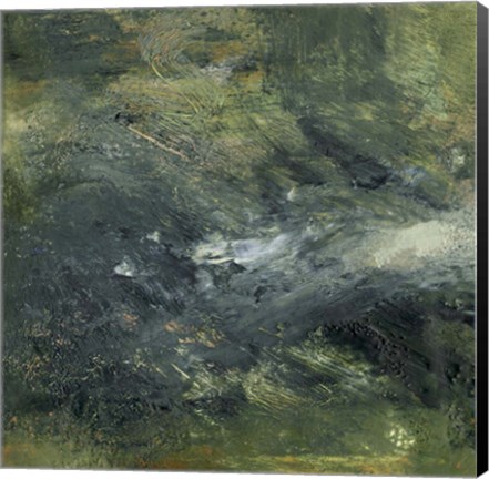 Framed Encaustic Tile in Green IV Print