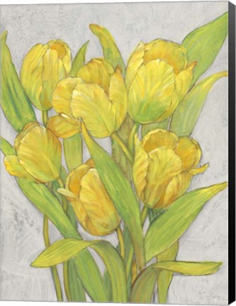 Framed Yellow Tulips I Print