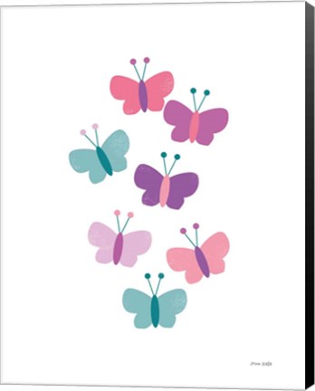 Framed Butterfly Friends Girly Print