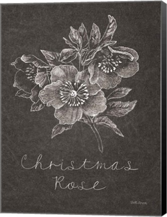 Framed Black and White Chalkboard Christmas III Print