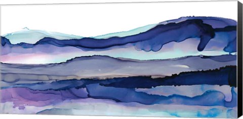 Framed Coastal Ink I Blue Crop Print