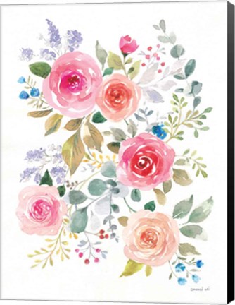 Framed Lush Roses II Print