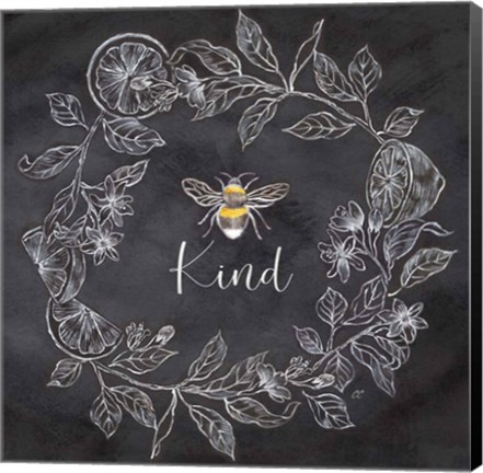 Framed Bee Sentiment Wreath Black II-Kind Print