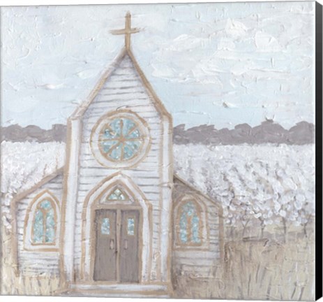 Framed Farm Sketch Church Print