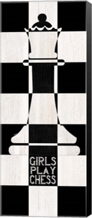 Framed Chessboard Sentiment Vertical III-Girls Print