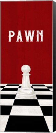 Framed Rather be Playing Chess Pieces Red Panel I-Pawn Print