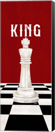 Framed Rather be Playing Chess Pieces Red Panel V-King Print