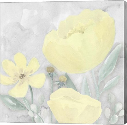 Framed Peaceful Repose Gray &amp; Yellow II Print