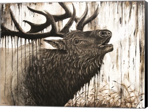 Framed Bugling Bull Elk Print